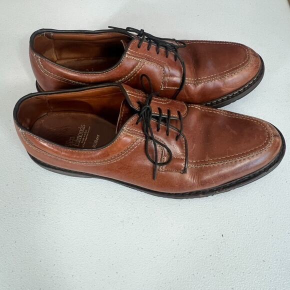 Allen Edmonds Shoes Mens 10 D Wilbert Split Toe Oxfords Brown Leather - Picture 2 of 11